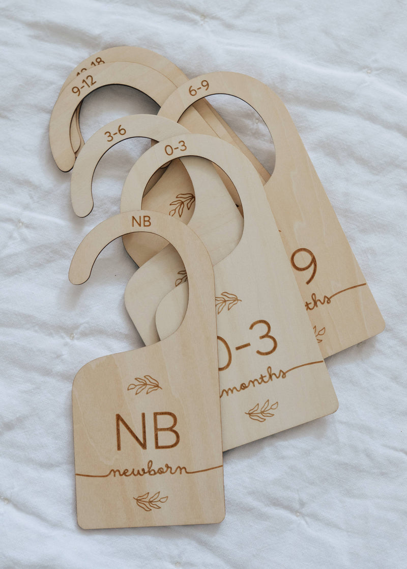 Wooden Baby Hanging Closet Dividers for Nursery Wardrobe- L