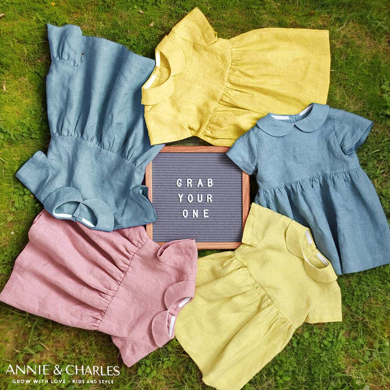 Annie & Charles® LINA organic linen dress: Pink