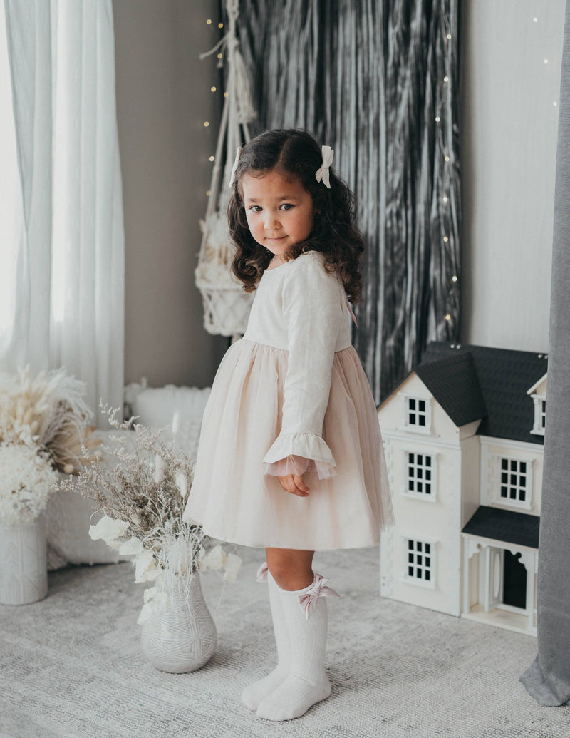 Ever After Linen Tutu Dress - Ivory Blush: 5YRS