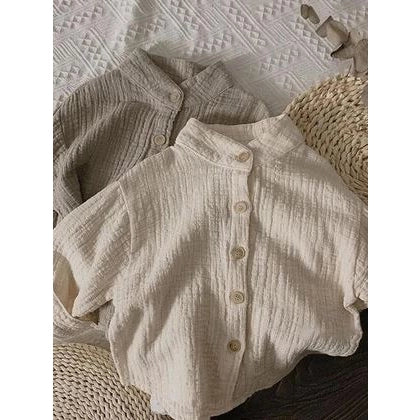 Annie & Charles® Boy Muslin Shirt - Stone
