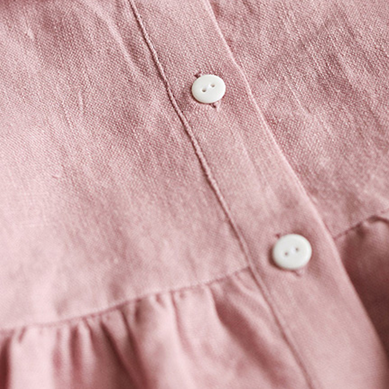 LINA organic linen dress: blue