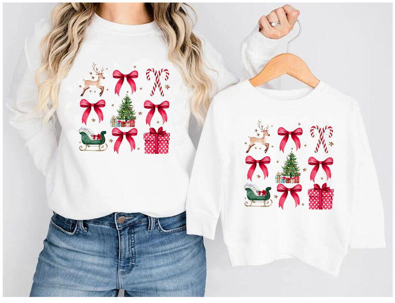 Christmas Sweatshirt Mama Mini Family Matching Sweatshirt: 1 / XL / Mom