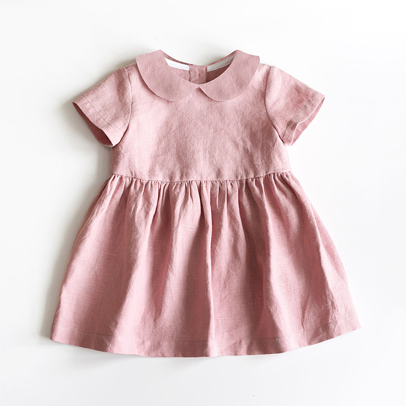 LINA organic linen dress: blue