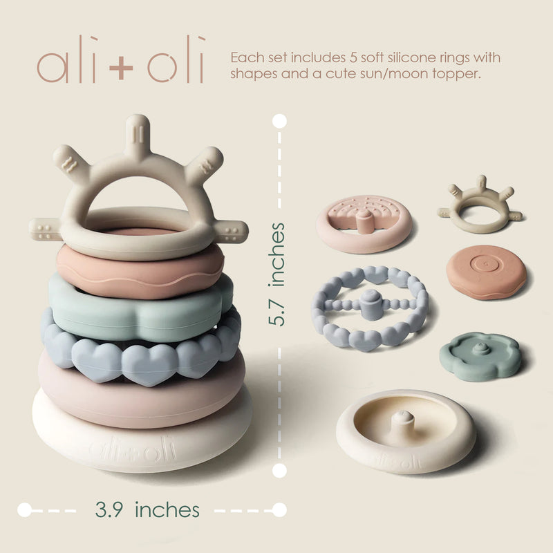 Soft Silicone Stacking Rings Tower - 6 pc