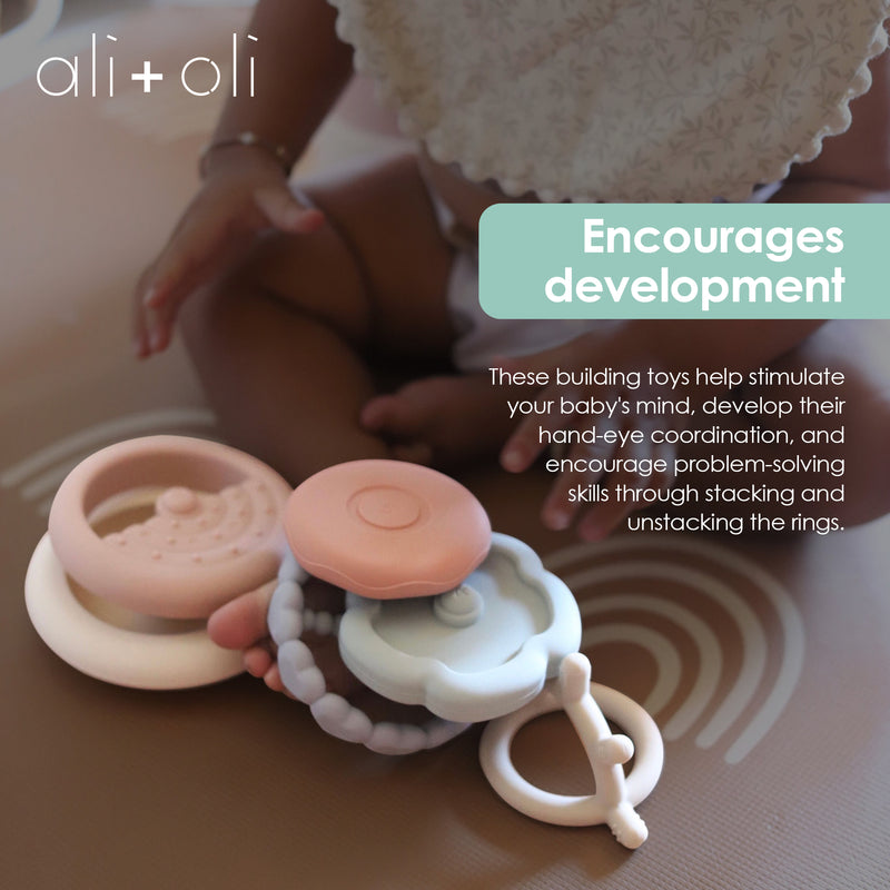 Soft Silicone Stacking Rings Tower - 6 pc