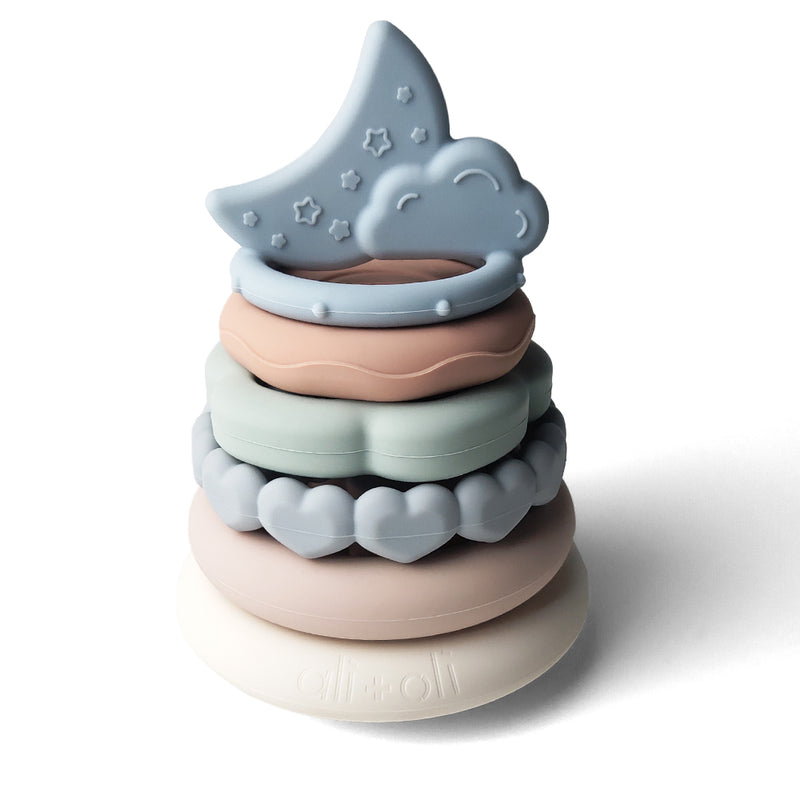 Soft Silicone Stacking Rings Tower - 6 pc