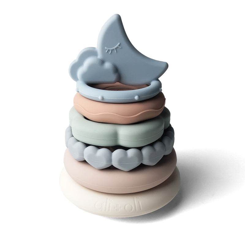 Soft Silicone Stacking Rings Tower - 6 pc