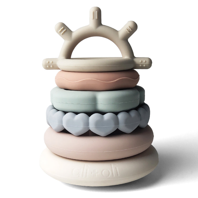 Soft Silicone Stacking Rings Tower - 6 pc