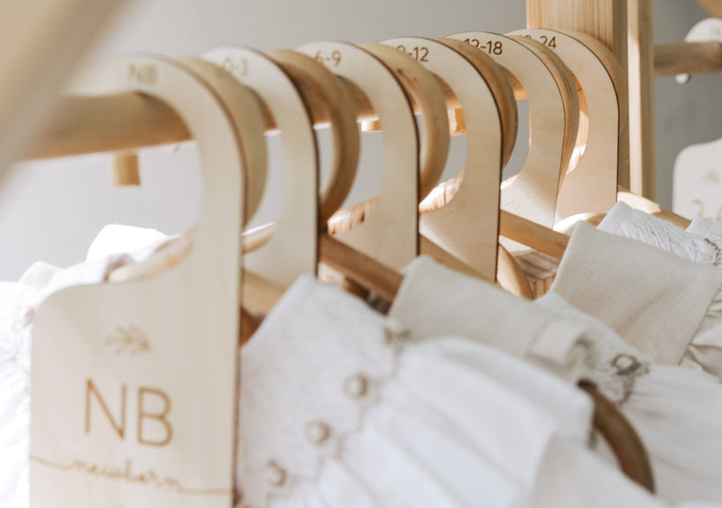 Wooden Baby Hanging Closet Dividers for Nursery Wardrobe- L