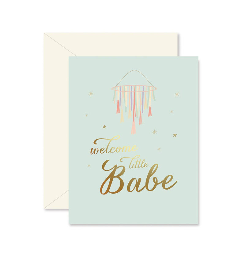 Welcome Little Babe Tassels Greeting Card