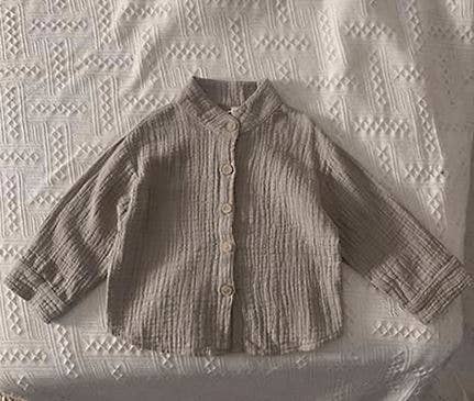 Annie & Charles® Boy Muslin Shirt - Stone