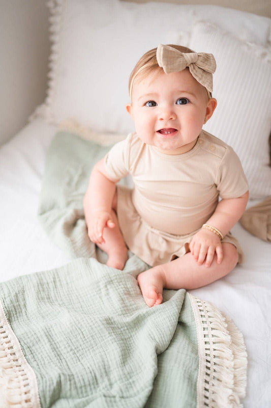 Twirl Skirt Bodysuit | Tan: 18-24 Months