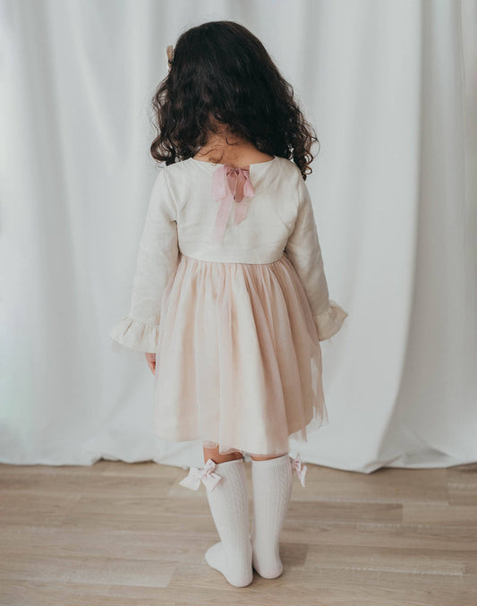 Ever After Linen Tutu Dress - Ivory Blush: 5YRS