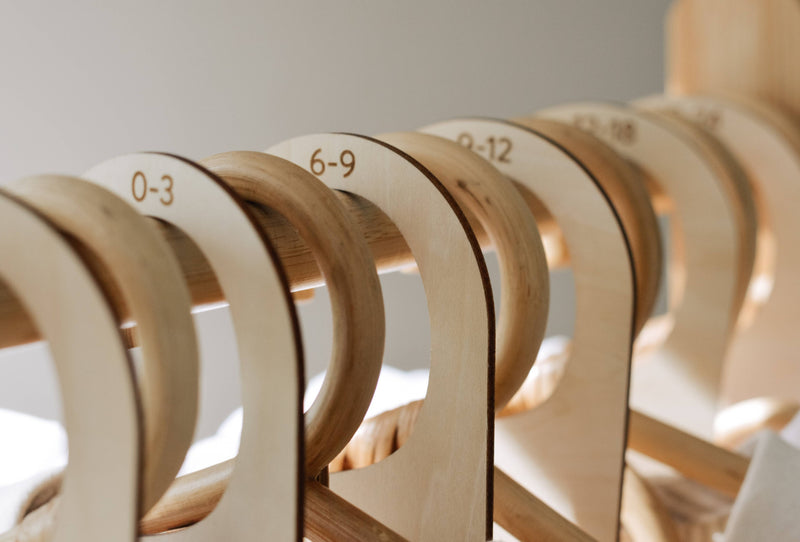 Wooden Baby Hanging Closet Dividers for Nursery Wardrobe- L