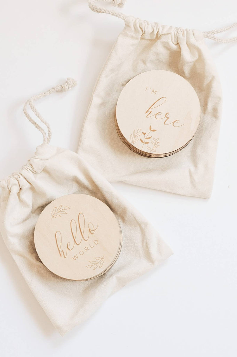 Baby Monthly Milestone Wooden Cards/ Leaves