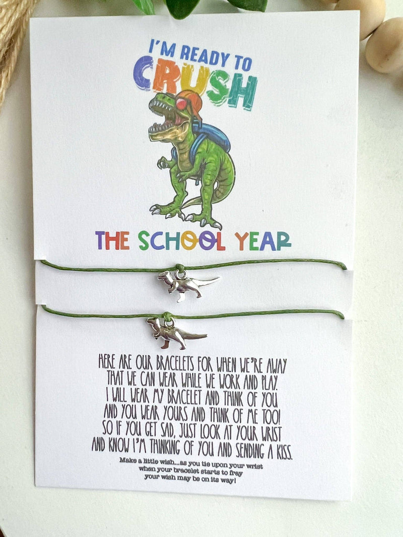 Dino Crush Back to School Wish Bracelet Mommy and Me